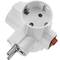 Plug 220VAC White Triple schuko with Switch
