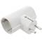 Multiplicateur prise double broche schuko blanc