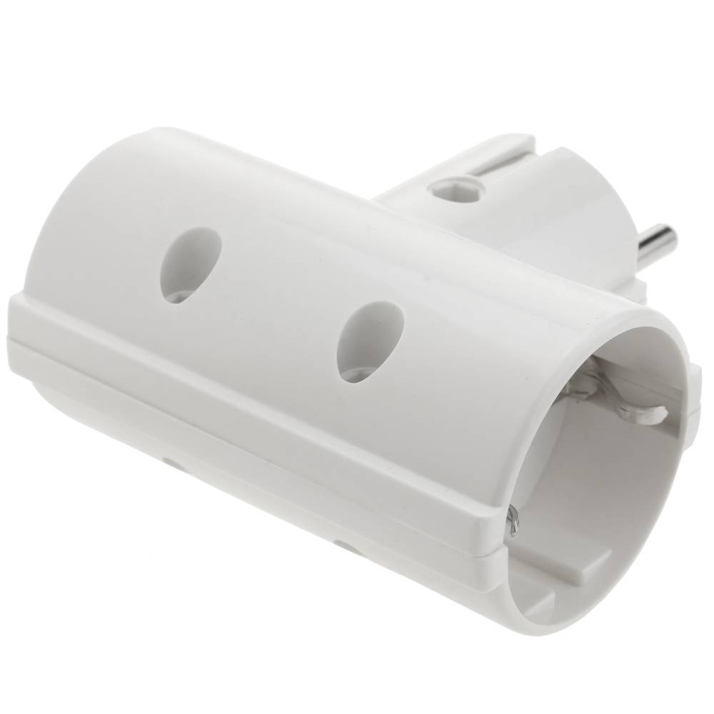Multiplicateur prise double broche schuko blanc