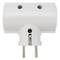 Multiplicateur prise double broche schuko blanc