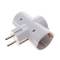 Ficha de pinos Multiplier Schuko branco triplo