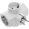 Multiplier pin plug quadruple schuko white