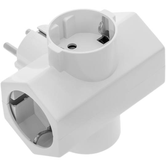 Multiplier pin plug quadruple schuko white