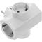 Multiplier pin plug quadruple schuko white