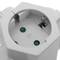 Multiplier pin plug quadruple schuko white