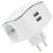 Multiplier poligen Stecker schuko triple weiß mit USB-Ladegerät 5VDC