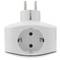 Multiplier poligen Stecker schuko triple weiß mit USB-Ladegerät 5VDC