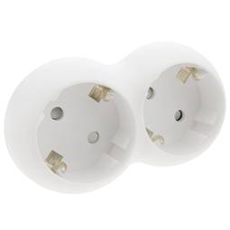 Multiplicador adaptador d'endoll schuko doble blanc