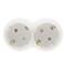 Multiplicador adaptador de clavija enchufe schuko doble blanco redondeado