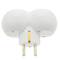 Multiplicador adaptador de clavija enchufe schuko doble blanco redondeado