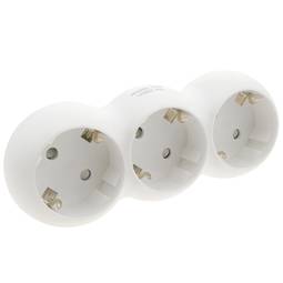 Stecker-Multiplier-Adapter schuko triple weiss