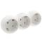 Plug adapter multiplier schuko triple white rounded