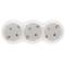Plug adapter multiplier schuko triple white rounded