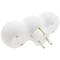 Plug adapter multiplier schuko triple white rounded