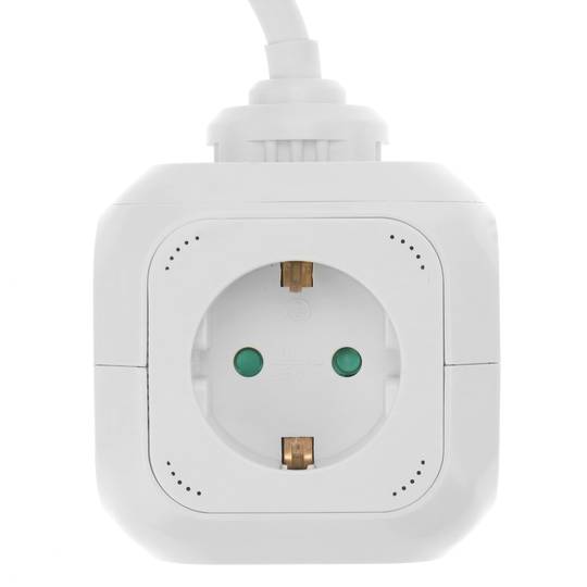 Base de 4 endolls schuko amb 2 ports USB tipus cub blanc