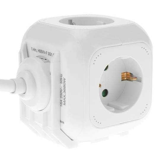 Base de 4 endolls schuko amb 2 ports USB tipus cub blanc