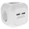 Base de 4 endolls schuko amb 2 ports USB tipus cub blanc