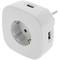 Schuko socket with 2 USB ports and 1 USB-C white