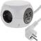 3-socket Schuko socket with 2 USB ports and 2 USB-C white cube sockets