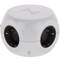 Base de 3 endolls schuko amb 2 ports USB, 2 USB-C i càrrega sense fil tipus cub blanc