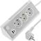 Bloc multiprises de table avec 3 prises Schuko avec 1 port USB et 1 port USB-C blanc