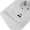 Bloc multiprises de table avec 3 prises Schuko avec 1 port USB et 1 port USB-C blanc