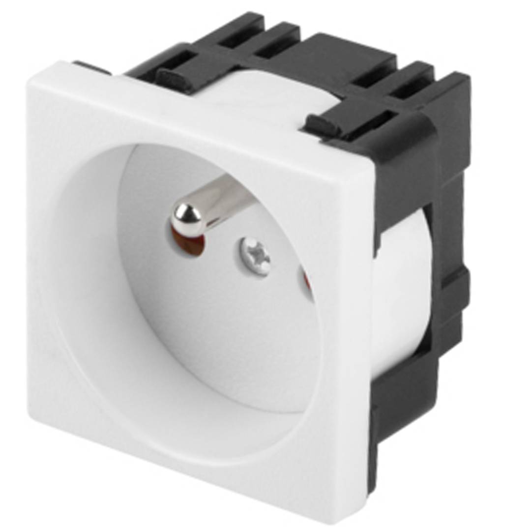 Presa a muro Lanberg AC 230V 45x45 bianco AC-4545-EW