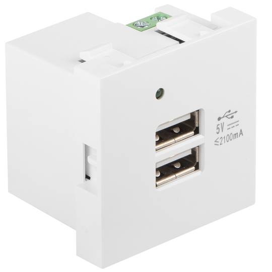 Toma de pared 230V de Lanberg con dos USB 2.1A