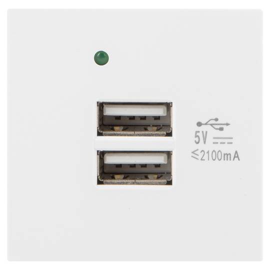 Toma de pared 230V de Lanberg con dos USB 2.1A