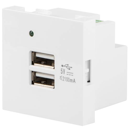 Toma de pared 230V de Lanberg con dos USB 2.1A