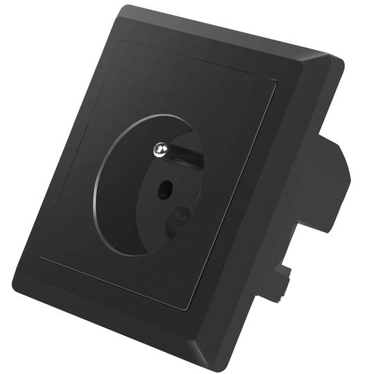 Gniazdo ścienne Lanberg AC 230V z 2 portami USB 2.1A francuski wtyk kolor czarny AC-WS01-USB2-EB