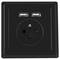 Gniazdo ścienne Lanberg AC 230V z 2 portami USB 2.1A francuski wtyk kolor czarny AC-WS01-USB2-EB