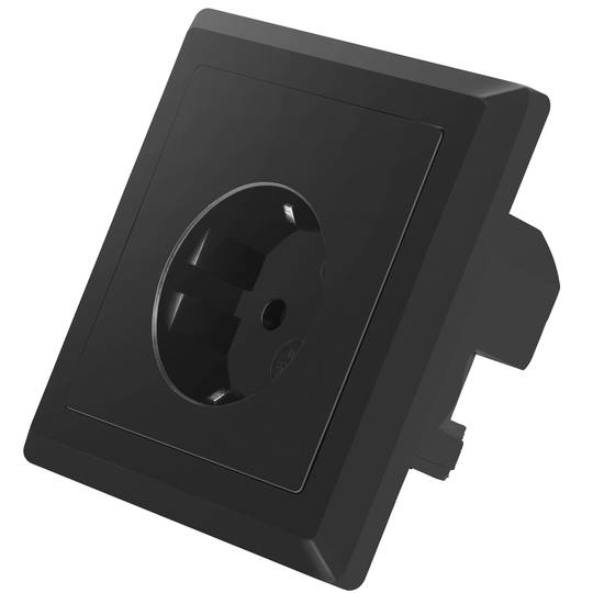 Lanberg AC 230V wandcontactdoos met 2 USB poorten 2.1A Schuko zwarte kleur AC-WS01-USB2-FB