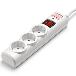 Helos Regleta Classic con 3 enchufes, color blanco, 5,0 m, con interruptor.  : : Electrónica