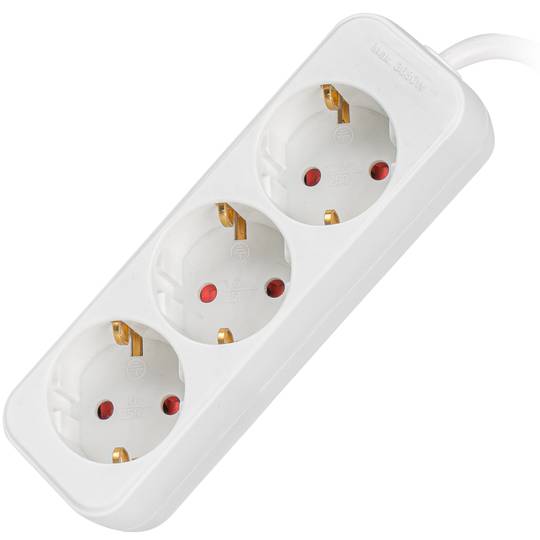 Stekkerdoos met 3 Schuko stekkers van Lanberg kleur wit 1.5m