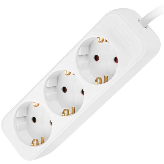 Stekkerdoos met 3 Schuko stekkers van Lanberg kleur wit 1.5m