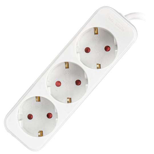 Stekkerdoos met 3 Schuko stekkers van Lanberg kleur wit 1.5m
