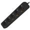 Power strip with 5 Schuko plugs from Lanberg, black color, 1.5m