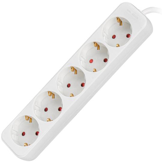 Extensão com 5 fichas Schuko da Lanberg, branca, 1,5m
