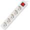 Power strip with 5 Schuko sockets with Lanberg switch, white color 3m