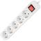 Power strip with 5 Schuko sockets with Lanberg switch, white color 3m