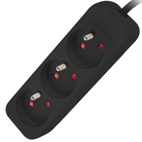 Presa multipla Lanberg Schuko con 3 spine, nera, 1,5 m PS0-03E-0150-BK