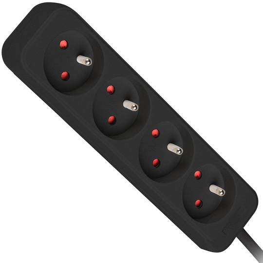 Filtro de linha Lanberg Schuko com 4 plugues, preto, 1,5m PS0-04E-0150-BK