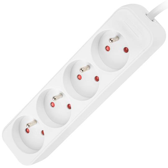 Regleta de 4 endolls Schuko Francès de Lanberg color blanc 1.5m PS0-04E-0150-W