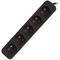Filtro de linha com 5 plugues Lanberg Schuko, cor preta, 1,5m PS0-05E-0150-BK