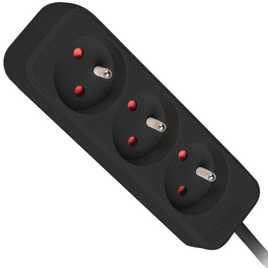 Presa multipla Lanberg con 3 spine Schuko, nera, 3m PS0-03E-0300-BK