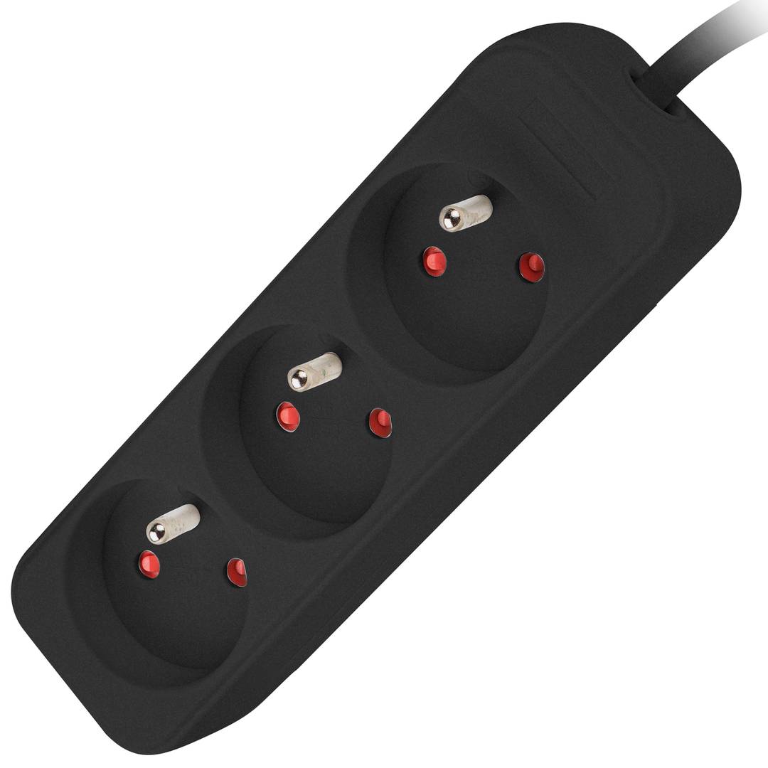 Presa multipla Lanberg con 3 spine Schuko, nera, 3m PS0-03E-0300-BK