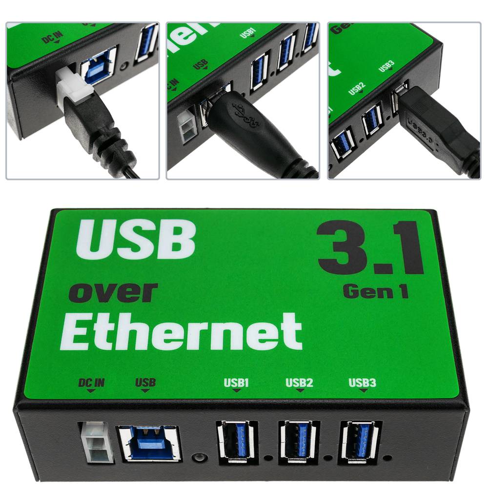 Aeródromo Berenjena Destierro AnyPlaceUSB USB 3.1 SuperSpeed sharing over TCP/IP network 3-port -  Cablematic