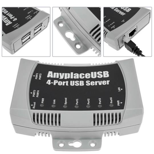 AnyPlaceUSB USB 2.0 Hi Speed compartilhando através da rede TCP / IP de 4 portas