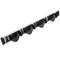 Holder for mop, broom and brush. Wallmount rack organizer with 4 positions and 5 hooks
